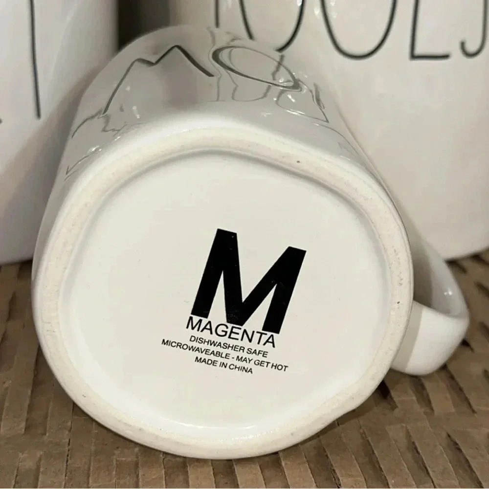Rare RAE DUNN Coffee/Tea Mug/Cup “MOM” Collectible M MAGENTA white/black - Picture 3 of 5